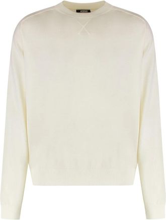 Jacquemus Truien - Heren - Ronde hals truien - Beige - XL - Truien & Vesten