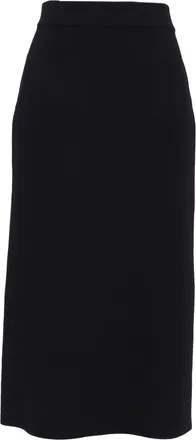 Frankie Shop Knitted Midi Skirt in Black Viscose