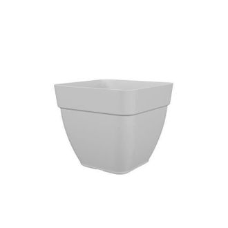 Artevasi Maceta Y Macetero Cuadrados Capri Campana - Pl&aacute;stico - 37x37 Cm - Blanco - Artevasi