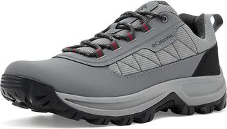 Columbia Transverse Hike Low Mens Shoes Titanium Grey Steel/Mountain Red : 10.5 D - Medium, Canvas