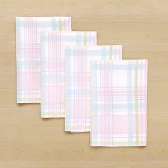 Solino Home Linen Dinner Napkins Set of 4, 20 x 20 Inch for Dining Table, Holiday and Everyday Table Decor - Palm Beach Plaid at Nordstrom, Size Large