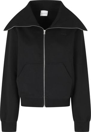 7 For All Mankind Sudadera con capucha y cremallera de cuello alto - Sweatshirts & Hoodies - Mujer - Negro - XS
