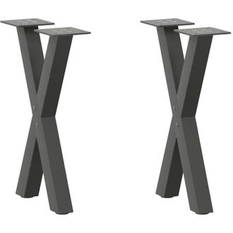vidaXL Vidaxl - Patas Para Mesa De Centro En Forma De X (2 Unidades), Antracita, 38 X (42-43) Cm, Acero