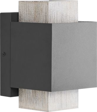 Beliani L&aacute;mpara Led De Pared Para Exterior De Metal Estilo Moderno Puerta Principal Porche Negro Timok