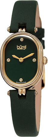 B&uuml;rgi Burgi Womens Satin Over Leather Diamond Watch