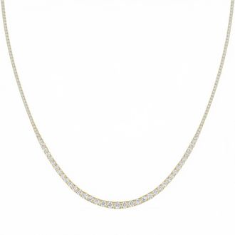 Pompeii3 10Ct Graduated Diamond Tennis Necklace Lab Grown 14k Gold 18