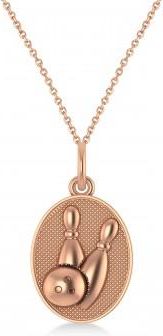 Allurez Bowling Disc Charm Mens Pendant Necklace 14K Rose Gold