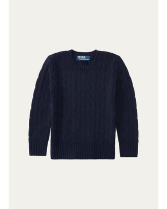 Ralph Lauren Boys The Iconic Cable-Knit Cashmere Sweater, Size 2-7