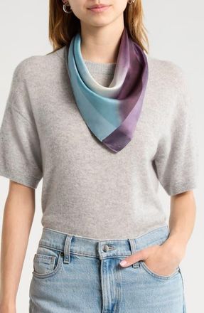 Nordstrom Print Silk Square Scarf in Pale Blue Burst at Nordstrom