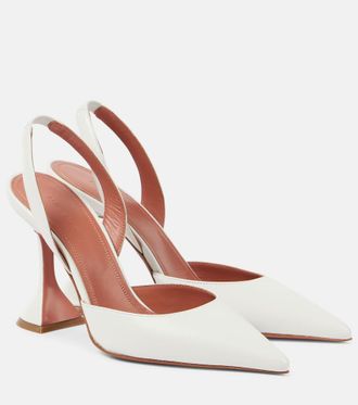Amina Muaddi Holli 95 leather slingback pumps