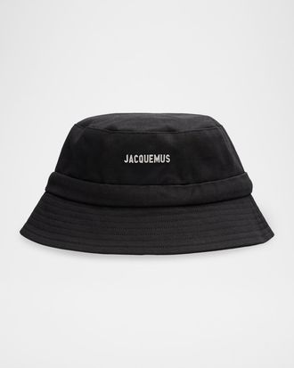 Jacquemus Men & apos;s Gadjo Knotted Cotton Bucket Hat