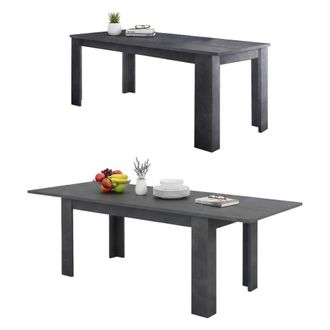 Dmora Mesa De Comedor Extensible, Made In Italy, Mesa Moderna Con Extensiones, Consola Extensible, 160 / 210x90h75 Cm, Color Gris Pizarra, Con Embalaje Refo