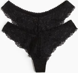 H&M 2er-Pack Brazil Slips - Schwarz