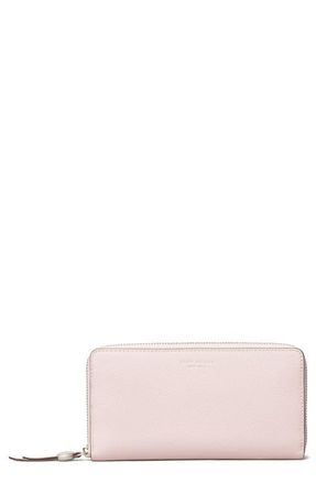 Tory Burch Romy Leather Zip Around Continental Wallet in Rose Mist at Nordstrom