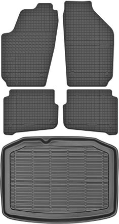OEM Juego De Alfombrillas De Goma Para Coche Y Alfombrilla Para Maletero Para Volkswagen Polo Iv Hatchback (2001-2009)