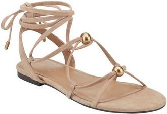 Marc Fisher Ellan Ankle Wrap Sandal in Natural at Nordstrom, Size 9.5