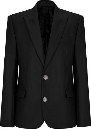 Balmain 2-button Wool Jacket - Heren - Blazers - Zwart - L - Wol - Jassen