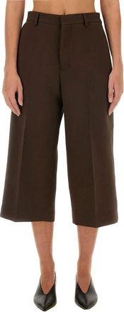 Ami Womens Brown Wool Bermuda Shorts - Dark Brown - Size EU 38 (Womens)