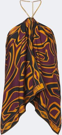 Pucci Top Labirinto de sarga de seda