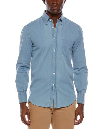 Brunello Cucinelli Light Denim Cotton Shirt - Blue