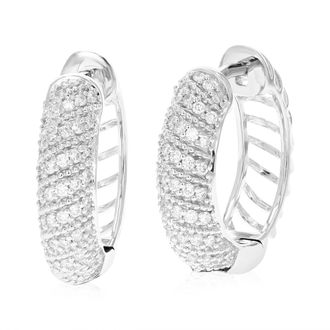 Vir Jewels 1/3 cttw Lab Grown Diamond Hoops Earrings in Sterling Silver With Hidden Post For Women