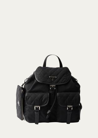 Prada Vela Medium Quilted Re-Nylon Backpack