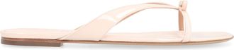 Ferragamo Womens Leather Flip-Flops Mini Bow Pink Kidskin Sandal