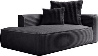 Vente-Unique Vente-unique - Penisola a sinistra in velluto a coste grosse Nero - pineta