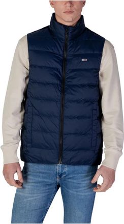 Tommy Jeans Blauwe Mouwloze Ritsjas - Heren - Bodywarmers - Blauw - M - Jassen