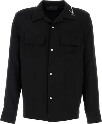 Amiri Black Logo Embroidered Shirt