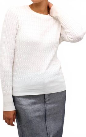 Kaffe Kasilla Cable Knit Regular Fit Pullover Sweater In Chalk White