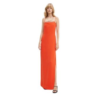 Stine Goya Vestido Largo Sofie con Tirantes y Corte - Dresses - Mujer - Naranja - 2XS