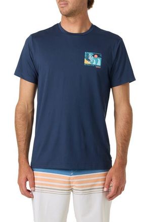 O'Neill Coral UPF 50 Graphic Short Sleeve Rashguard in Navy at Nordstrom, Size Xx-Large