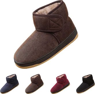 Generic Womens Winter Snow Boots Size 5 with Hook and Loop Closure, Slip Resistant Outdoor Shoes, Women Men Outdoor Comfortable Warm Fur Lined Boots for Cold 