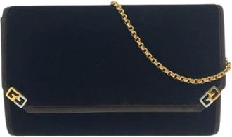 Gucci Pre-owned Clutches, female, Brown, Size: ONE SIZE Pre-owned Velour Shoulder Bag