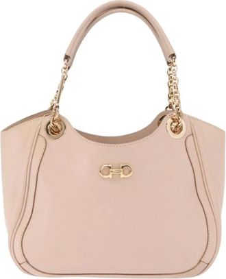 Ferragamo Pre-owned Shoulder Bags, female, Pink, Size: ONE SIZE Pre-owned Vintage Gancini Shoulder Bag