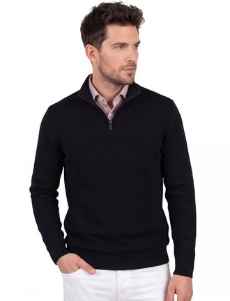 Gentiluomo Half zip trui Gentiluomo zwart textuur