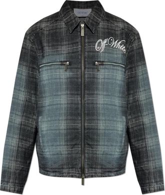 Off-white Jacket With Printed Logo - Heren - Zomerjassen - Groen - M - Katoen - Jassen
