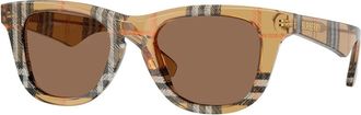 Burberry Vierkante zonnebril - unisex - Zonnebrillen - Bruin - 46 MM - Accessoires