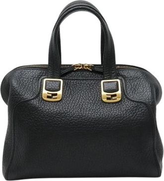 Fendi Pre-owned Leren Chameleon Handtas 8Bl 114 - Dames - Vintage Handtas - Zwart - ONE Size - Leer - Vintage