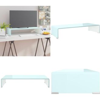 vidaXL Supporto TV / Rialzo Monitor in Vetro Verde 70x30x13 cm - Rialzo monitor - Supporto TV in vetro