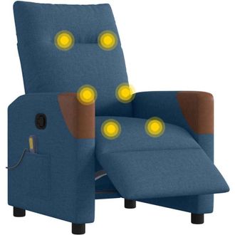 vidaXL Vidaxl - Sill&oacute;n Reclinable De Masaje El&eacute;ctrico Tela Azul