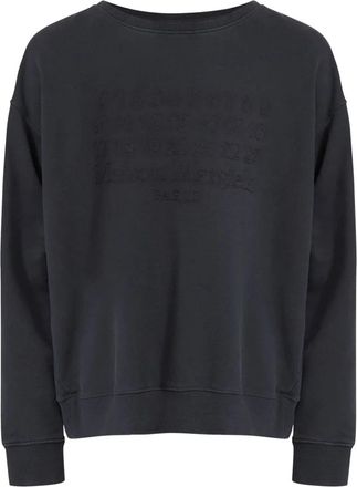 Maison Margiela Zwarte Katoenen Trui met Ribdetails - Heren - Sweatshirts - Zwart - XS - Katoen - Hoodies & sweatvesten