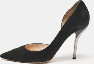 Jimmy Choo London Black Suede Dorsay Pumps