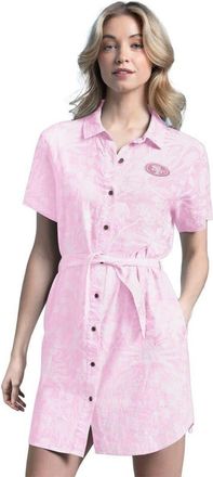 Margaritaville Womens Margaritaville Pink San Francisco 49ers Palm Linen Dress at Nordstrom, Size Xx-Large