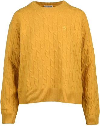 Ballantyne Truien & Vesten, Dames, Geel, M, Wol, Pullover Intrecciato Girocollo