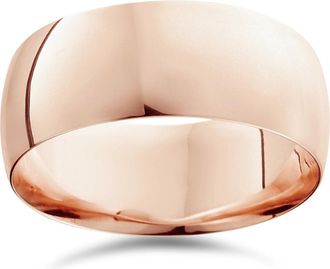 Pompeii3 9mm Dome High Polished Wedding Band 10k Rose Gold