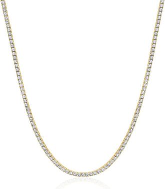 Crislu Round Cubic Zirconia Tennis Necklace in 18Kyg/Clear Stone at Nordstrom, Size 16