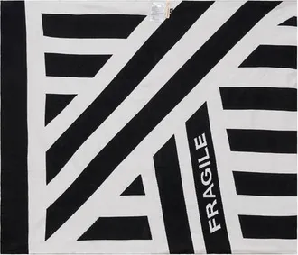 Fragile Pattern Knit Blanket in Black/off White at Nordstrom