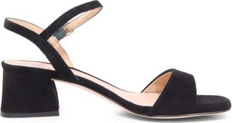 Unisa Zwarte Su&egrave;de Sandalen Kirk Model - Dames - Sandalen met hakken - Zwart - 37 EU - Su&egrave;de - Schoenen